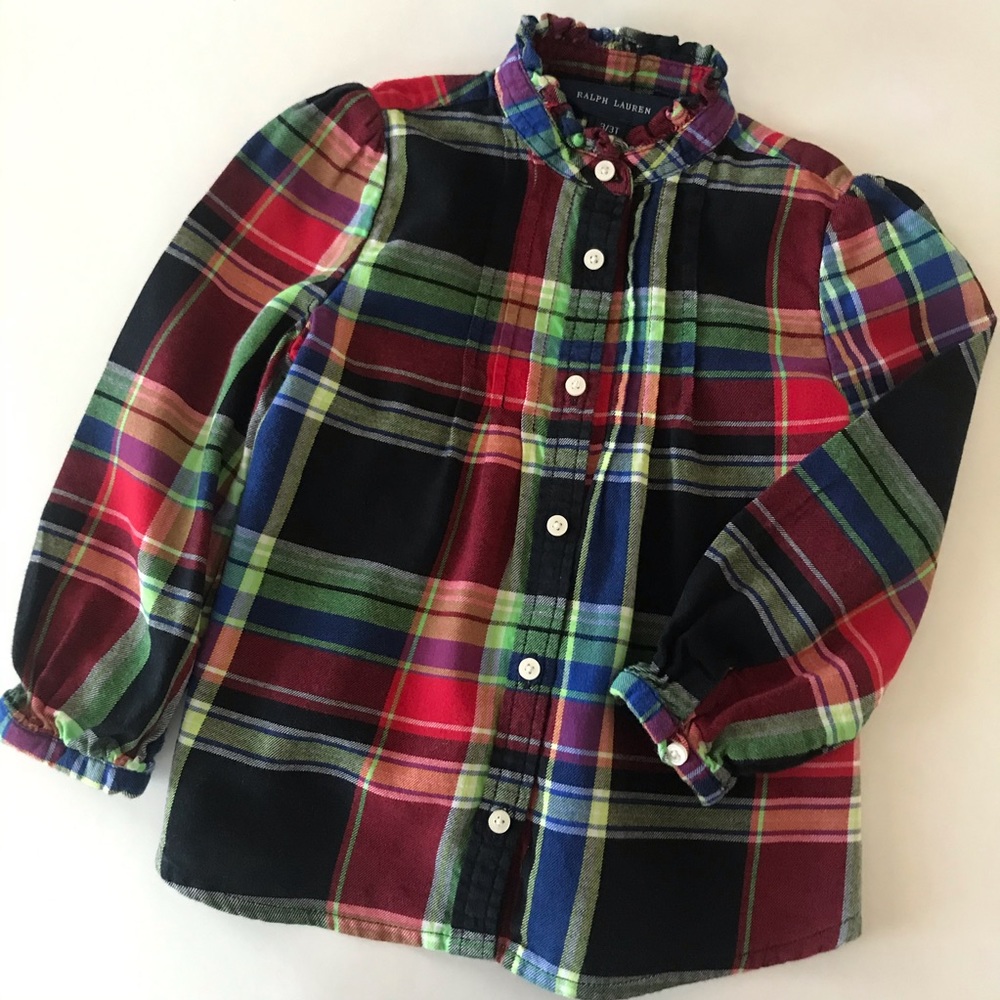 Ralph Lauren 3T Toddler Girl Plaid Shirt Holiday Christmas